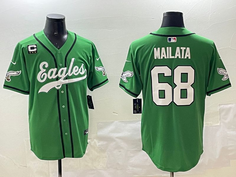 Men Philadelphia Eagles 68 Mailata Green three generations Jointly Name 2025 Nike Limited NFL Jersey style 13